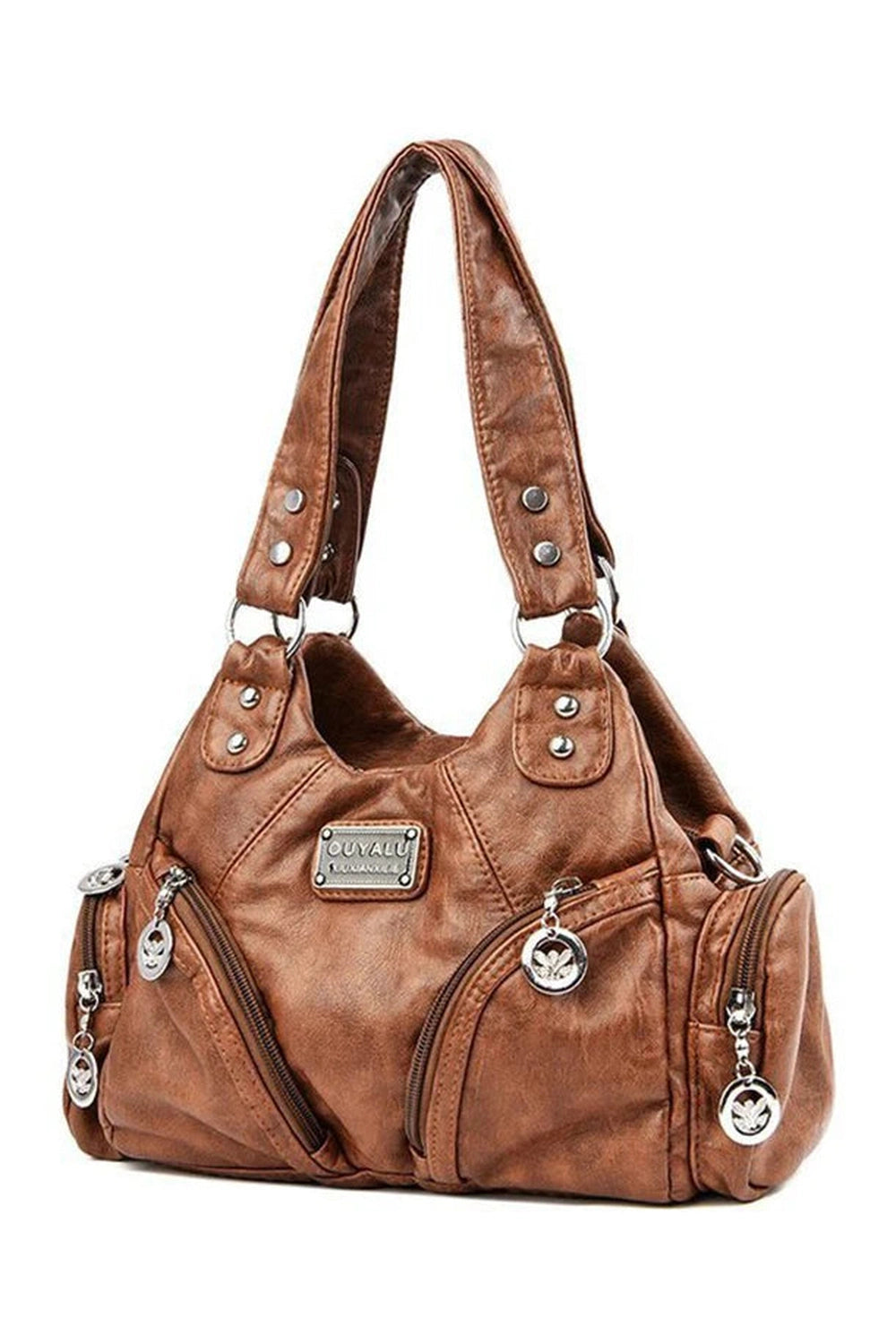 Midnight Zipper Accent Shoulder Bag