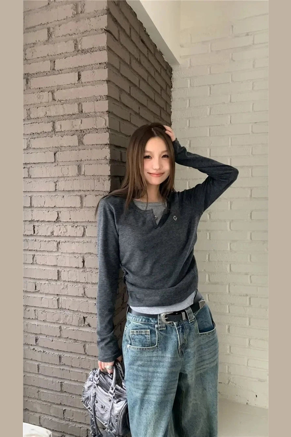 Minimalist Split Neck Layered Top