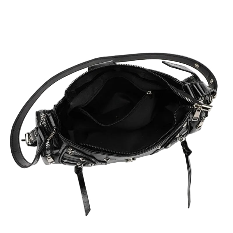 Riot Buckle Studded Shoulder Bag