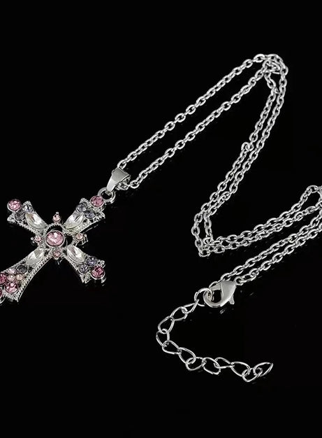 Gothic Bloodstone Cross Necklace