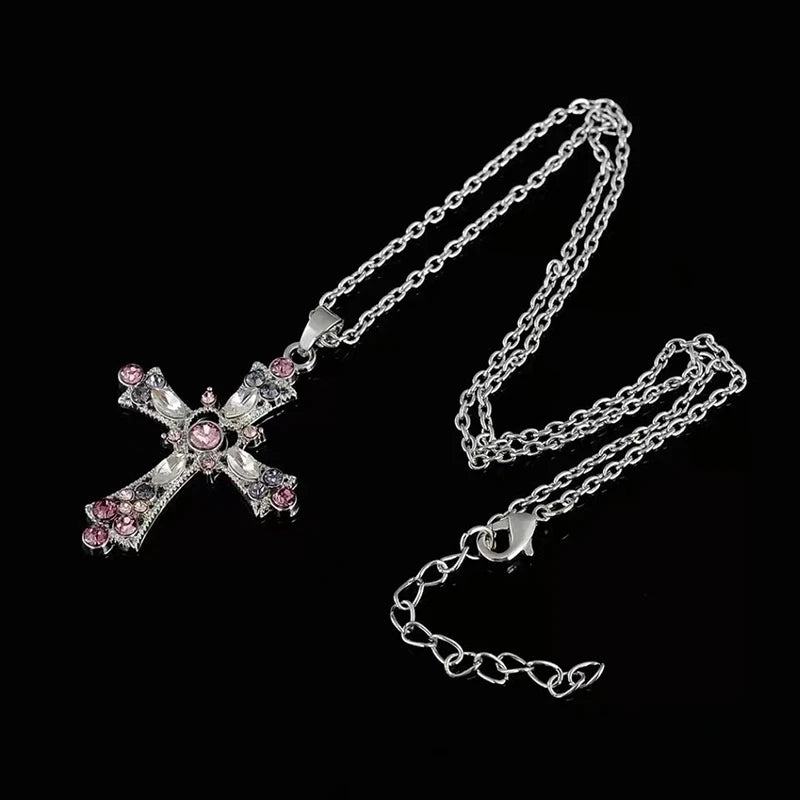Gothic Bloodstone Cross Necklace