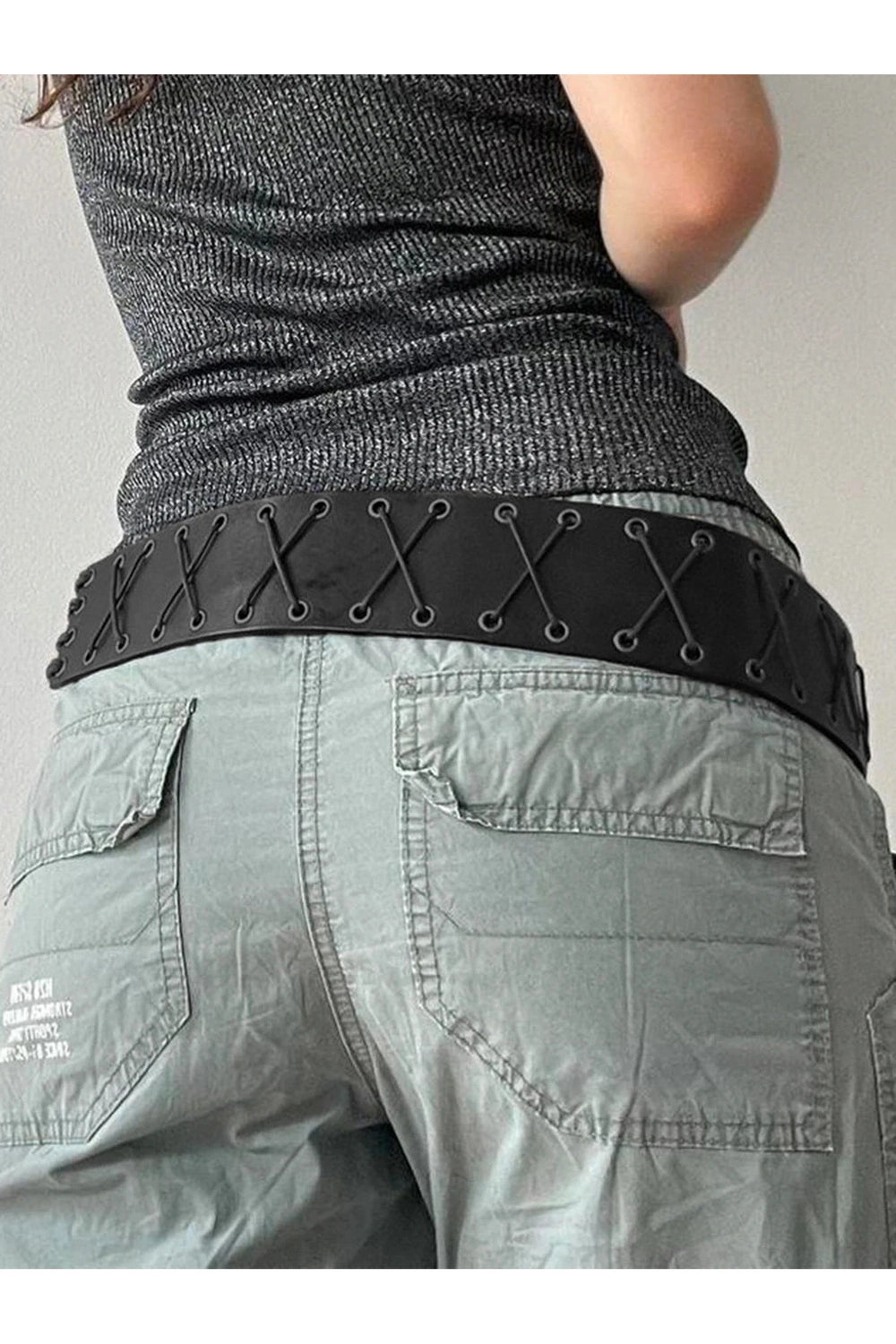 Y2k Gothic Lace-Up Corset Belt