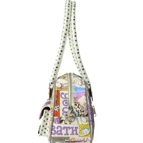 Y2K Youth Manga Print Boston Bag with Star Handles