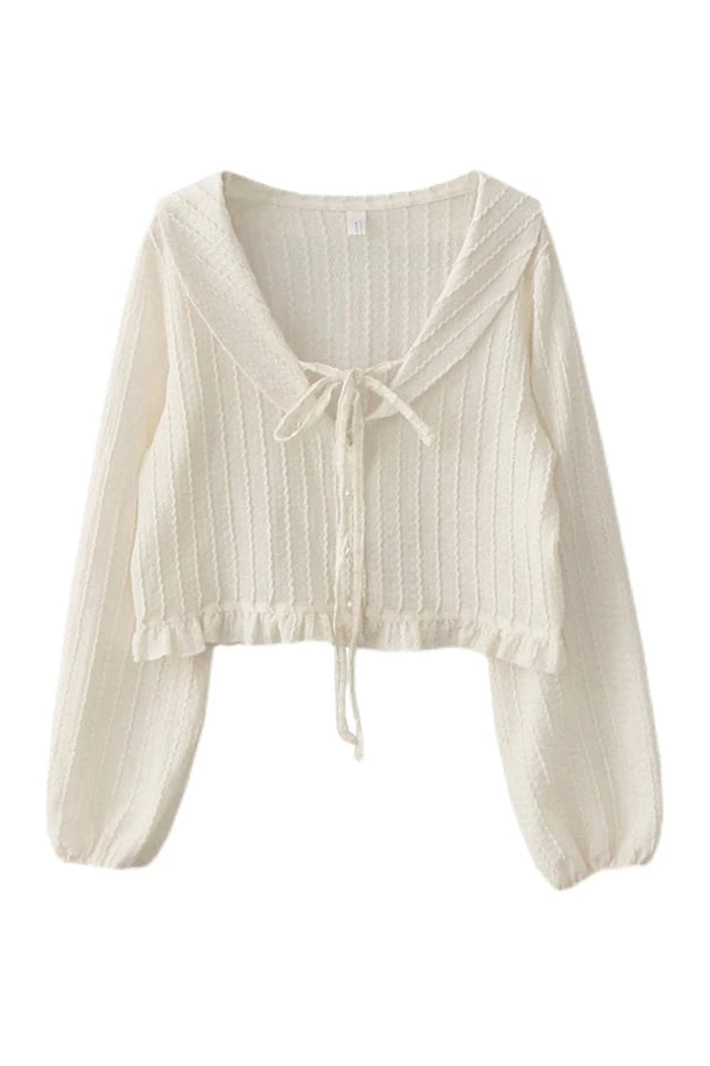 Y2k Ribbon Charm Cropped Blouse