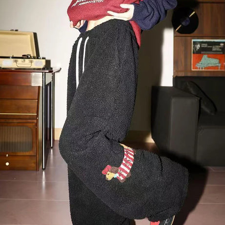 Plush Pup Drawstring Pants