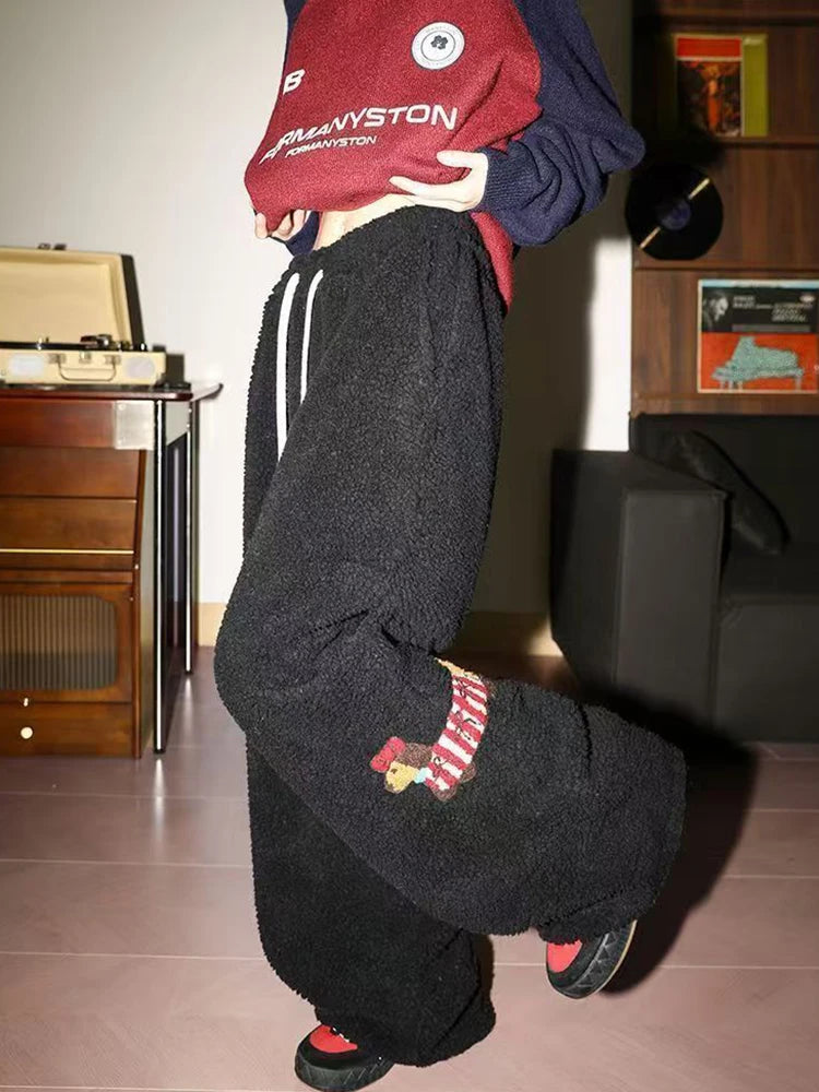 Plush Pup Drawstring Pants