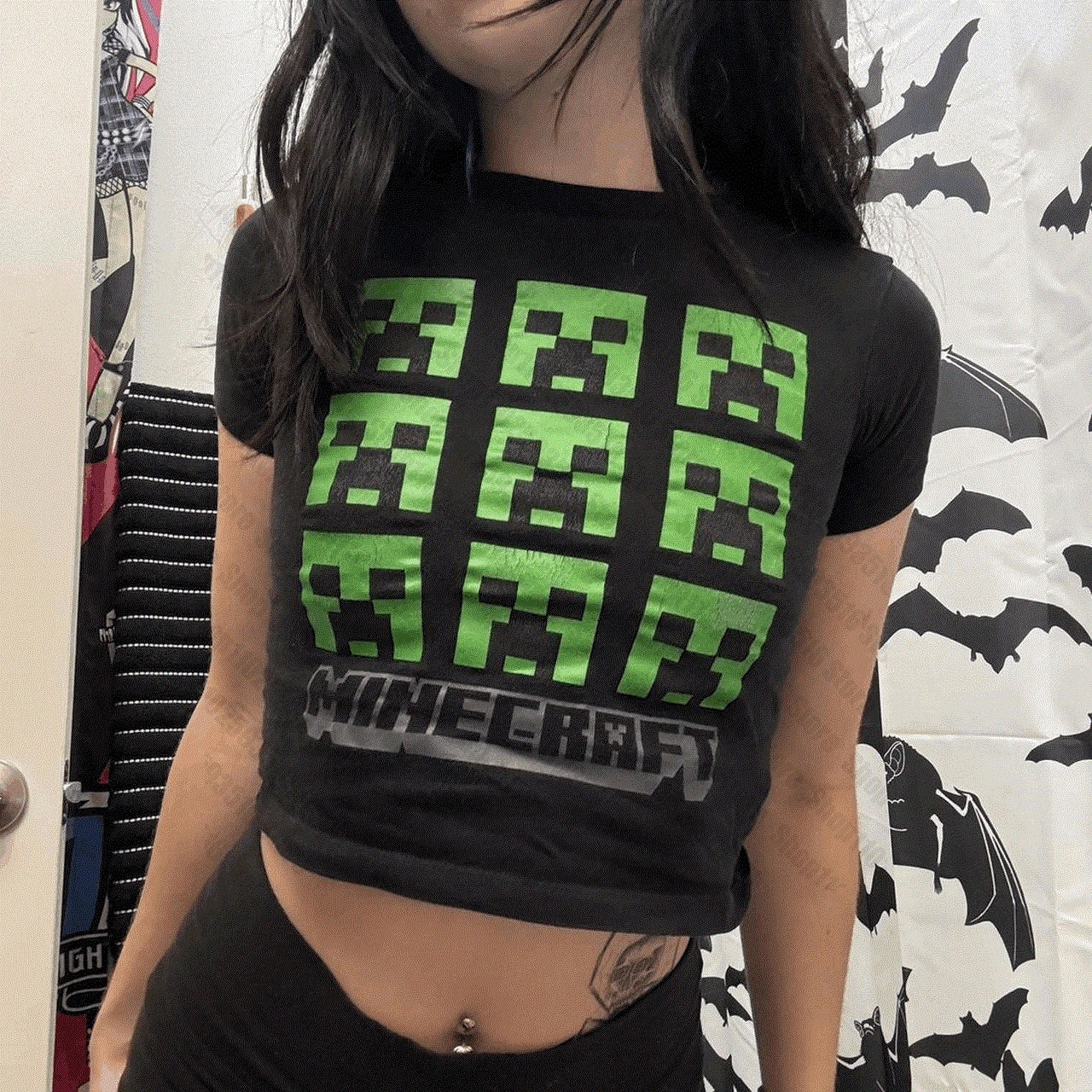 Pixel Creeper Crop Top