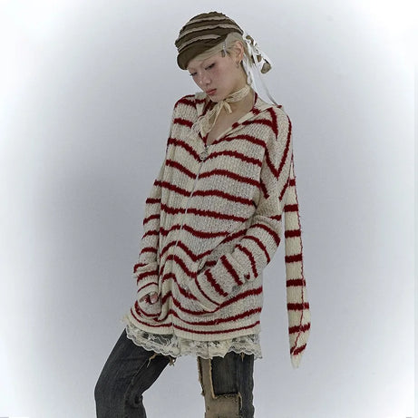 Striped Bunny Zip Hoodie