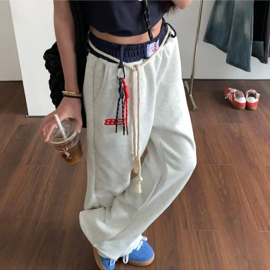 Y2k Rope-Tie Relaxed Sweatpants