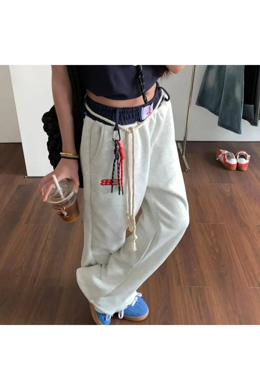 Y2k Rope-Tie Relaxed Sweatpants