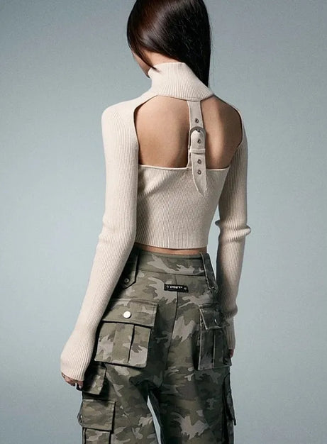 Urban Edge Cropped Knit Jacket