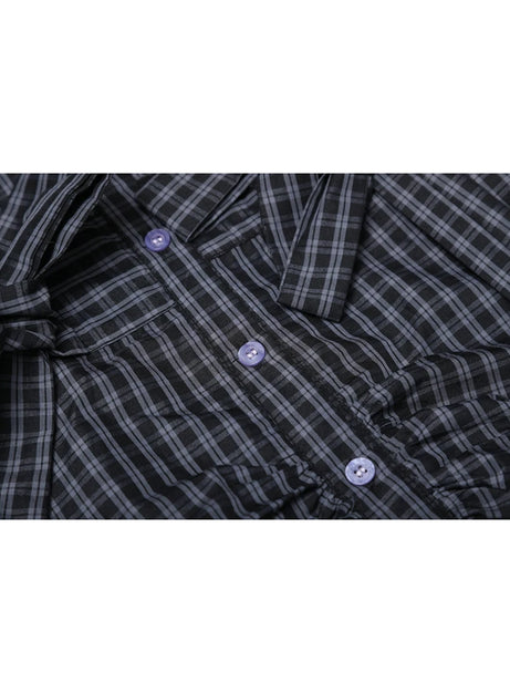 Rutig skjorta med rosettdekor