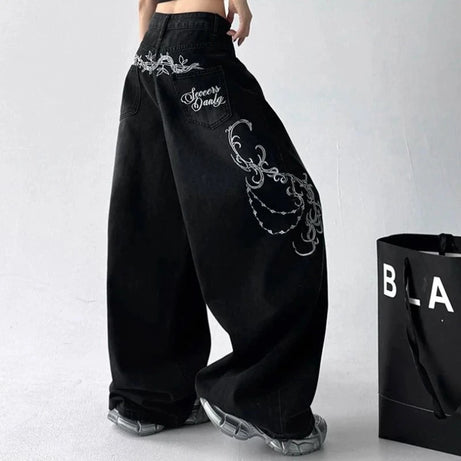 Midnight Scroll Embroidered Jeans