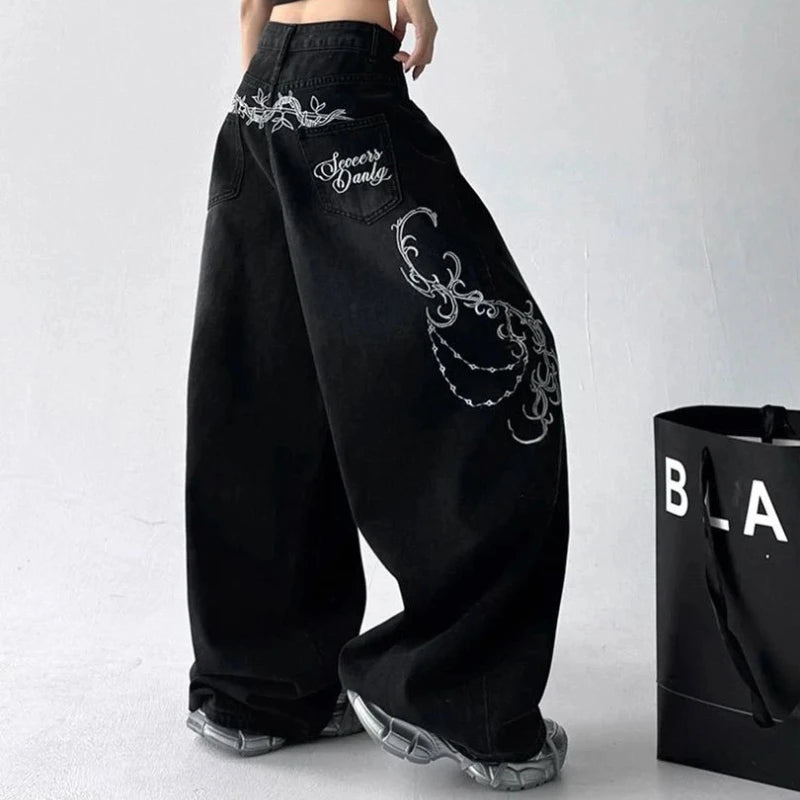 Midnight Scroll Embroidered Jeans