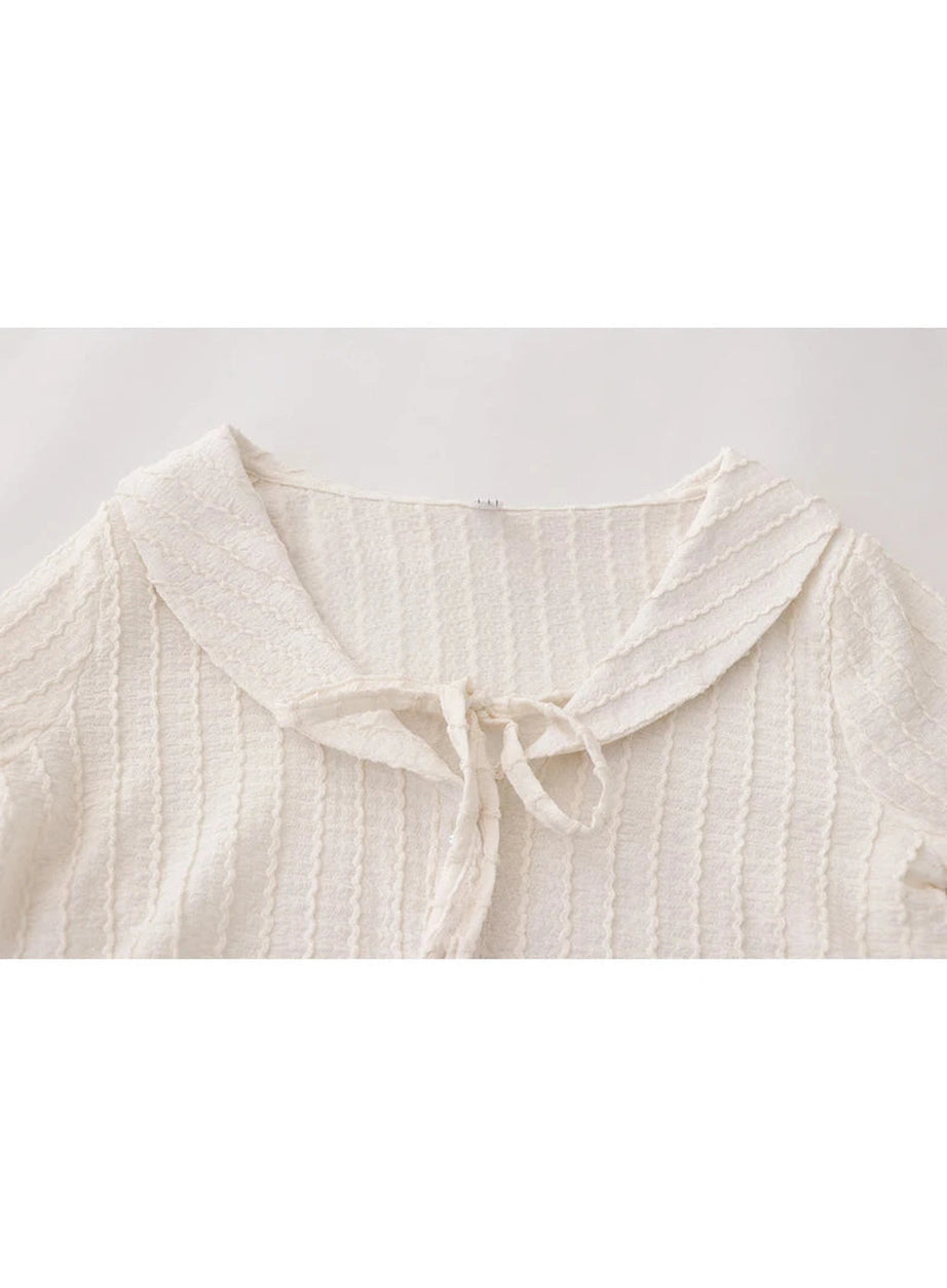 Y2k Ribbon Charm Cropped Blouse