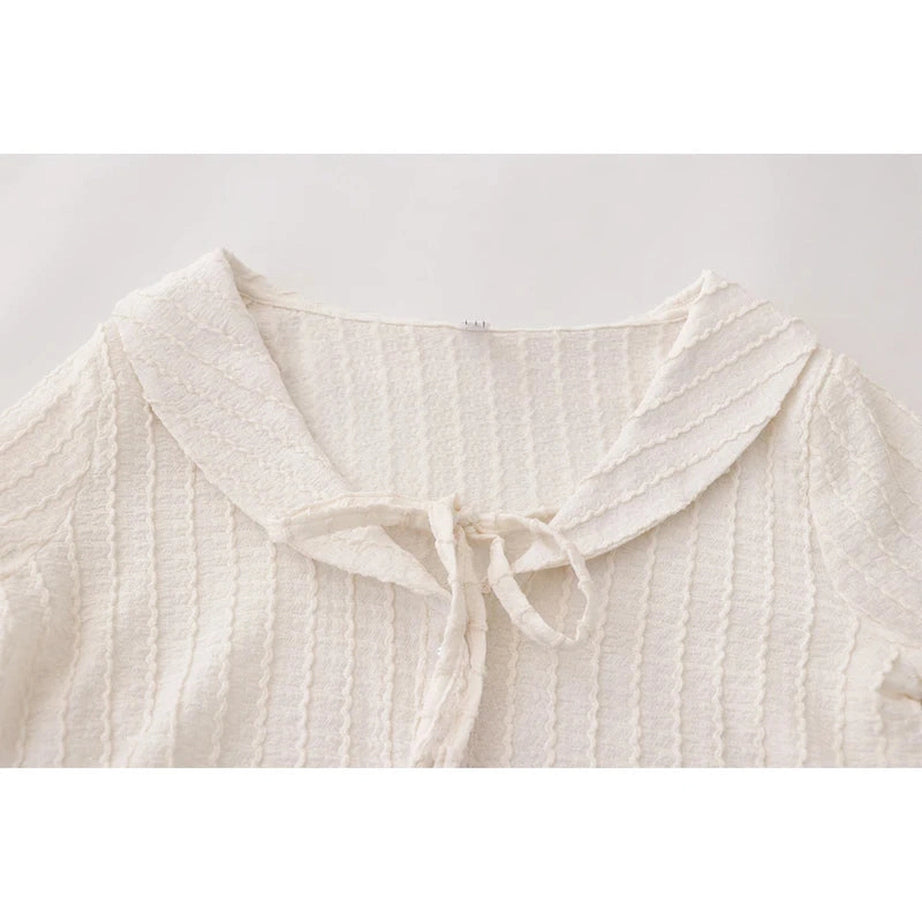 Y2k Ribbon Charm Cropped Blouse