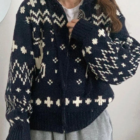 Cozy Nordic Zip Cardigan