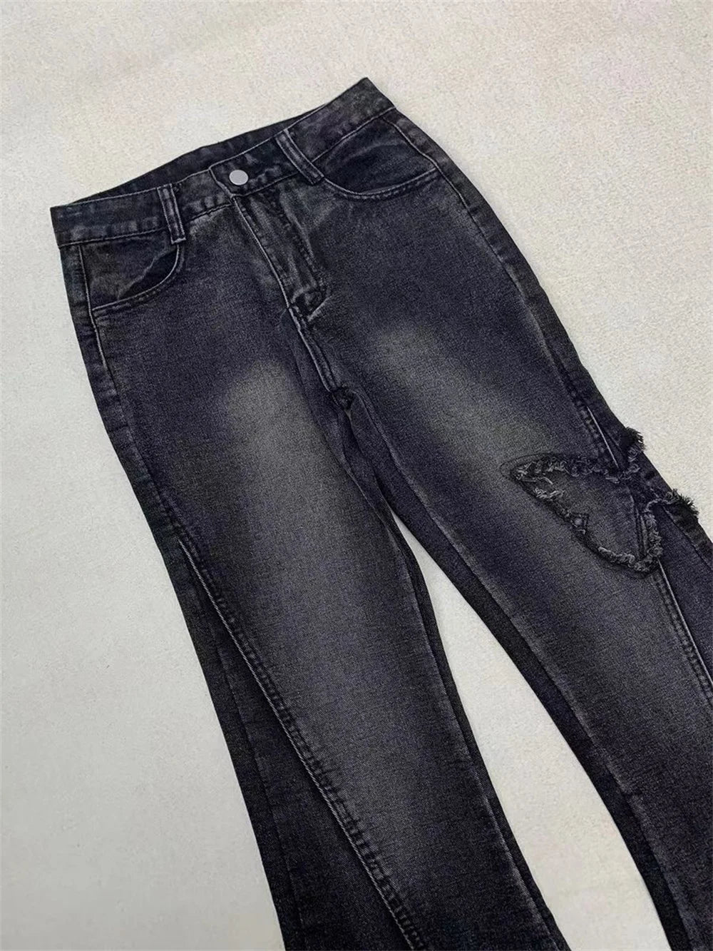 Dark Butterfly Flare Jeans