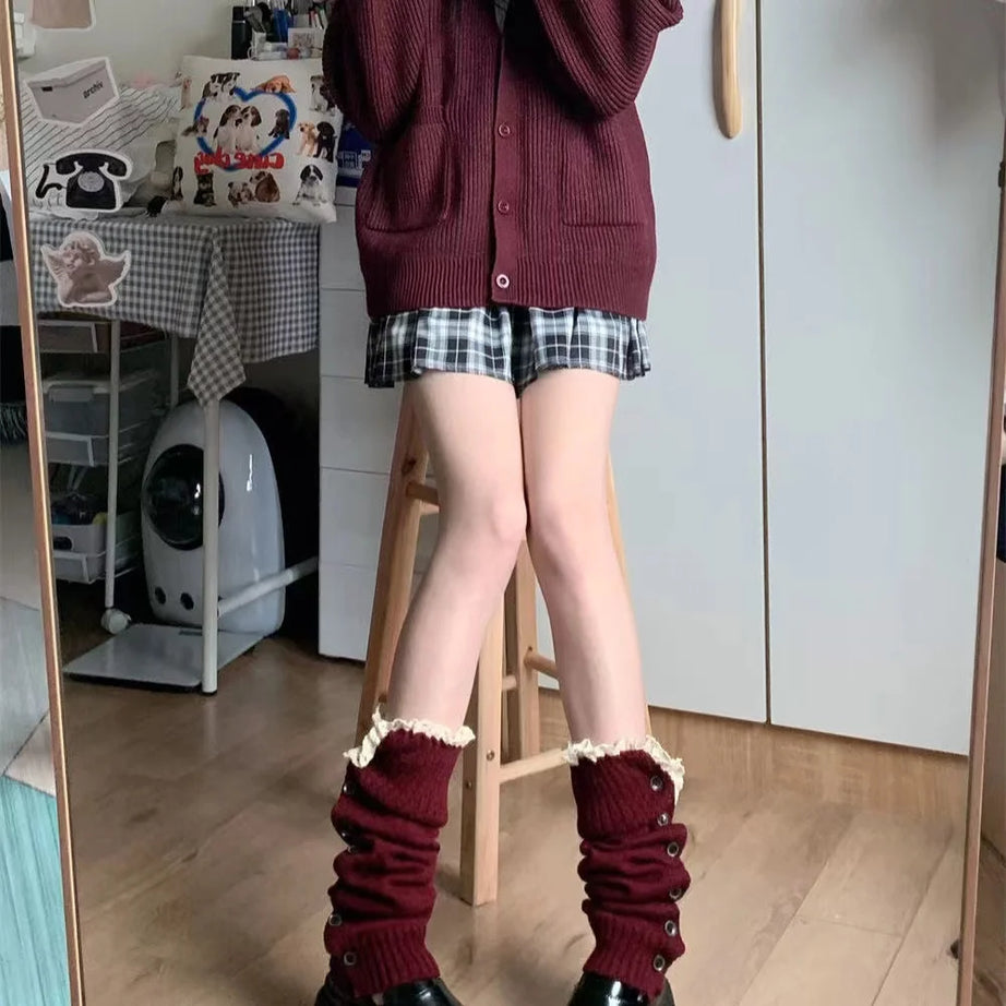 Vintage Button-Up Lace Leg Warmers