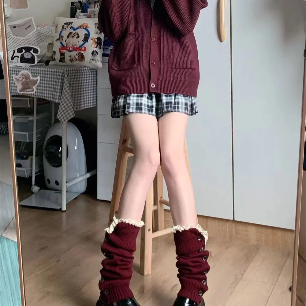 Vintage Button-Up Lace Leg Warmers