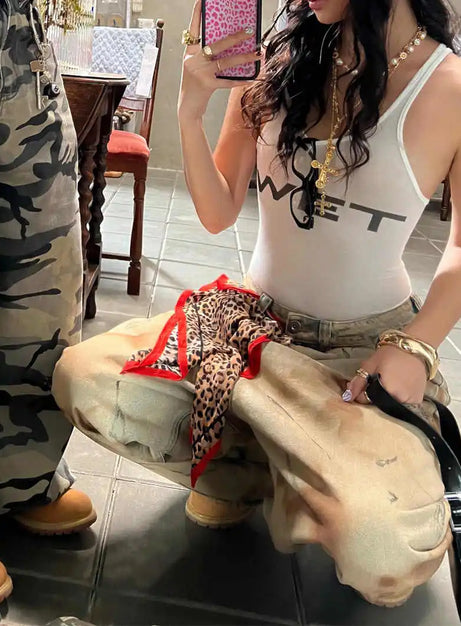 Distressed Grunge Wide Leg Jeans