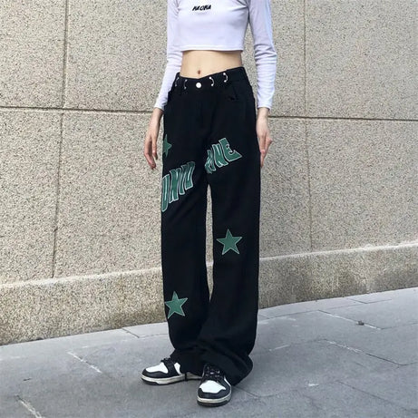 2000s Letter Star Baggy Jeans