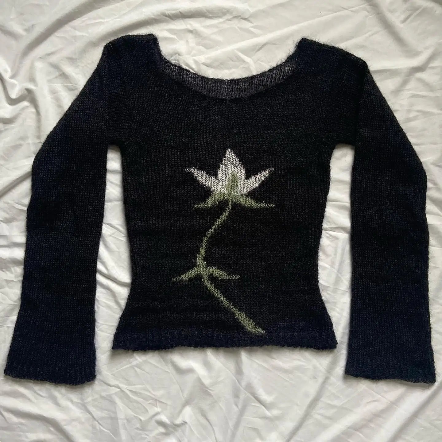 Midnight Bloom Knit Sweater