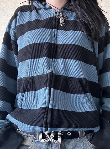 Blå Venom Grunge-huvtröja