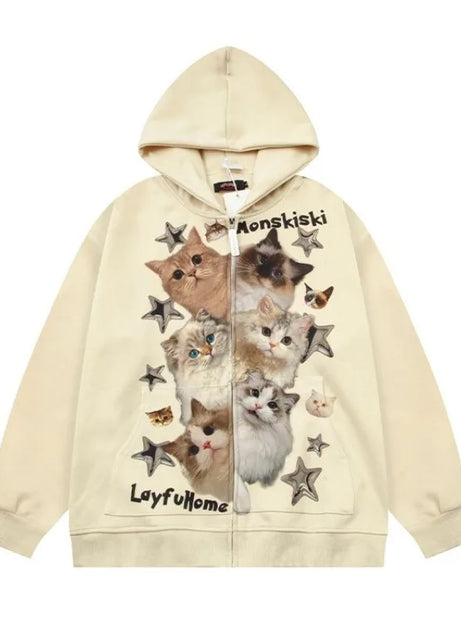Meow Galaxy Zip Hoodie