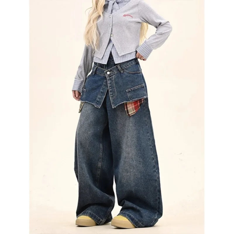 Plaid Clash Statement Jeans