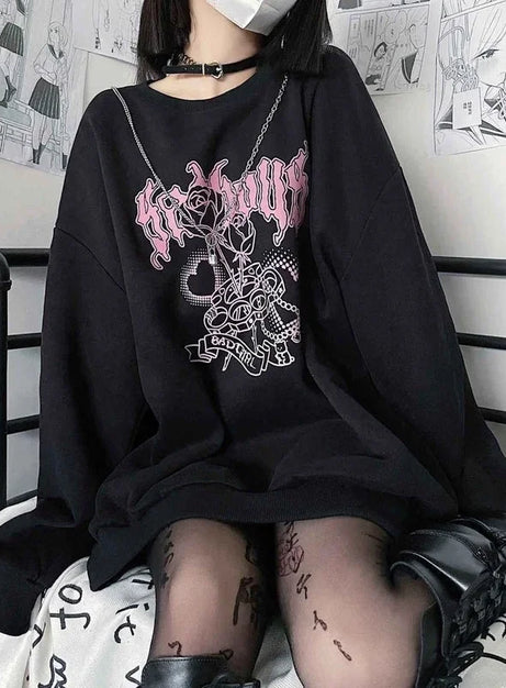 Badgirl Graphic Oversized Sweatshirt