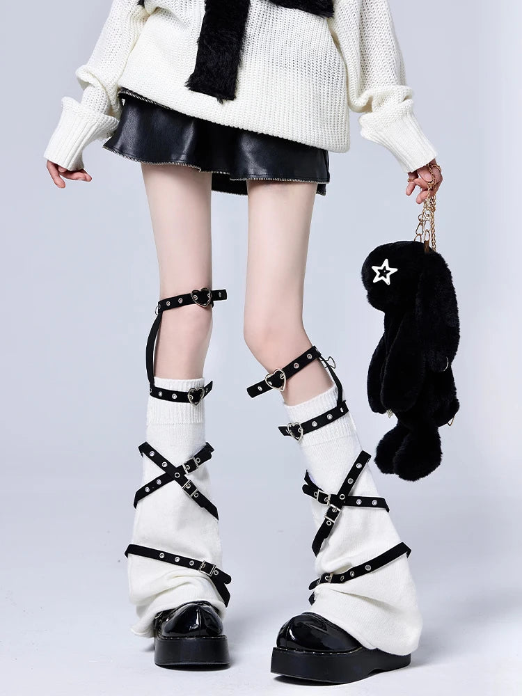 Violet Chaos Strapped Leg Warmers