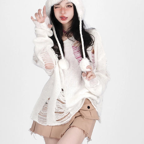 Shattered Threads Distressed Sweater