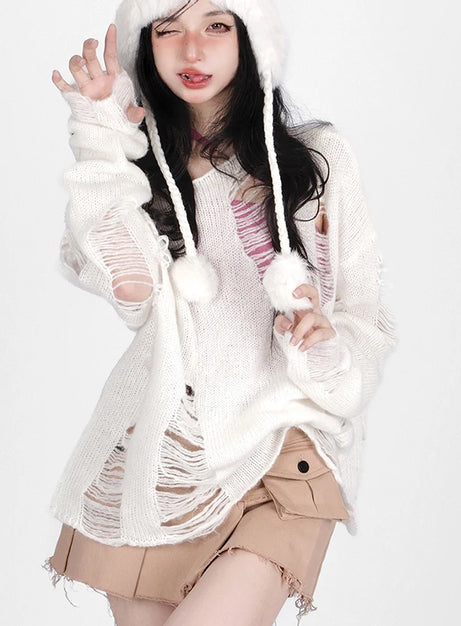 Shattered Threads Distressed Sweater