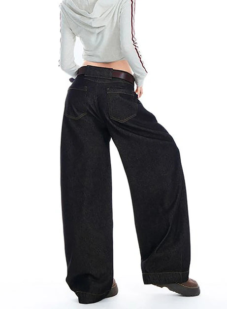 Dark Wash Slouchy Wide Leg Jeans