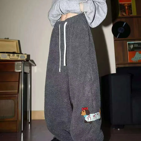 Plush Pup Drawstring Pants