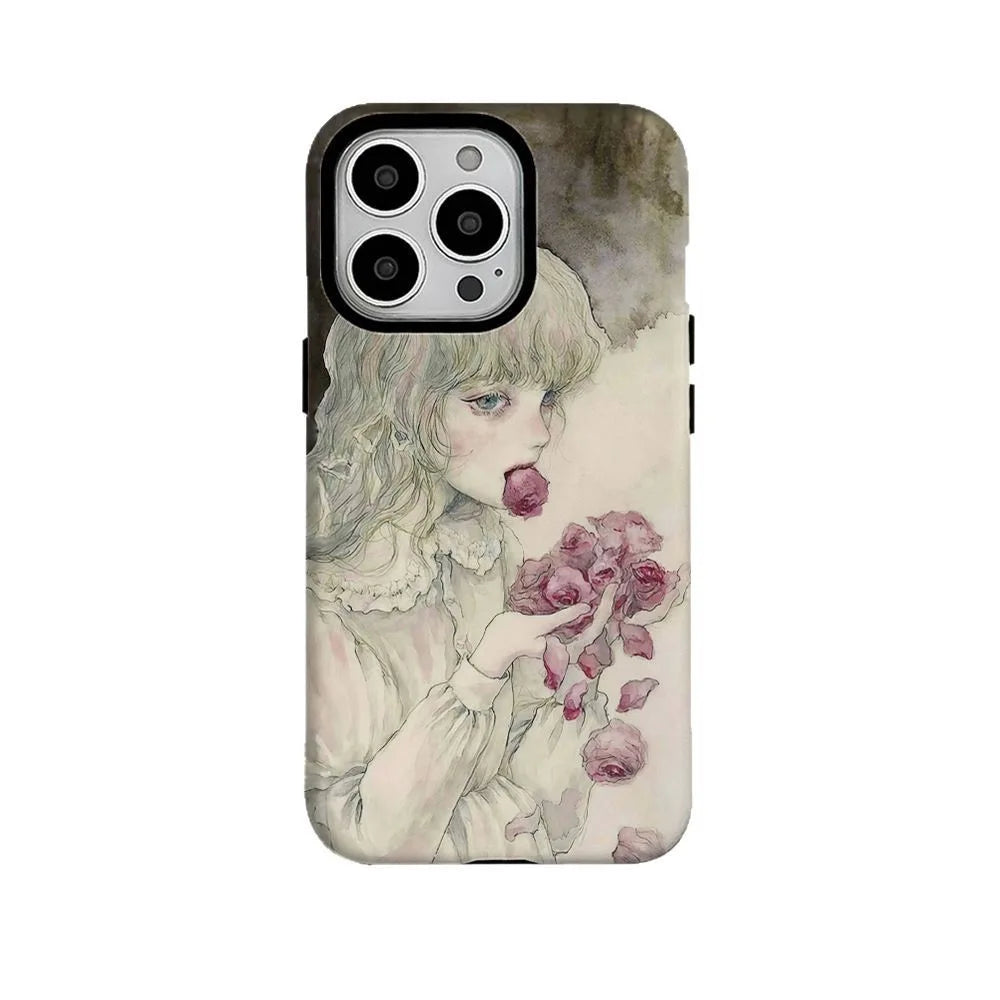 Rose-Eating Girl iPhone Case