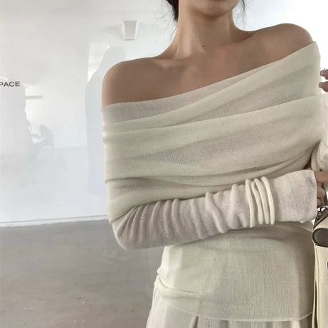 Ivory Off-Shoulder Wrap Top