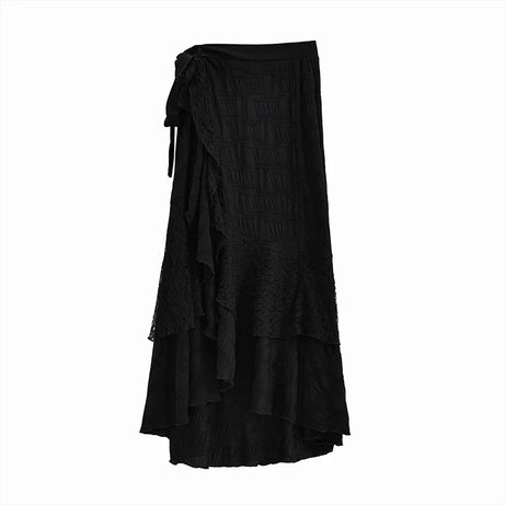 Noir Siren Wrap Maxi Skirt