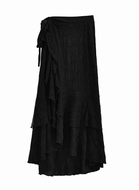 Noir Siren Wrap Maxi Skirt