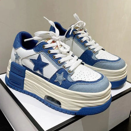 Starry Sky Denim Platform Sneakers