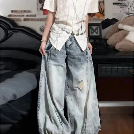 Vintage Balloon Wide-Leg Jeans