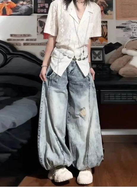 Vintage Balloon Wide-Leg Jeans
