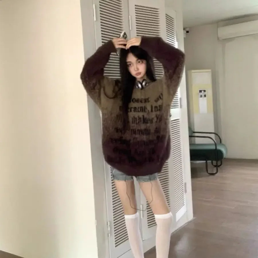 Faded Verse Fuzzy Sweater