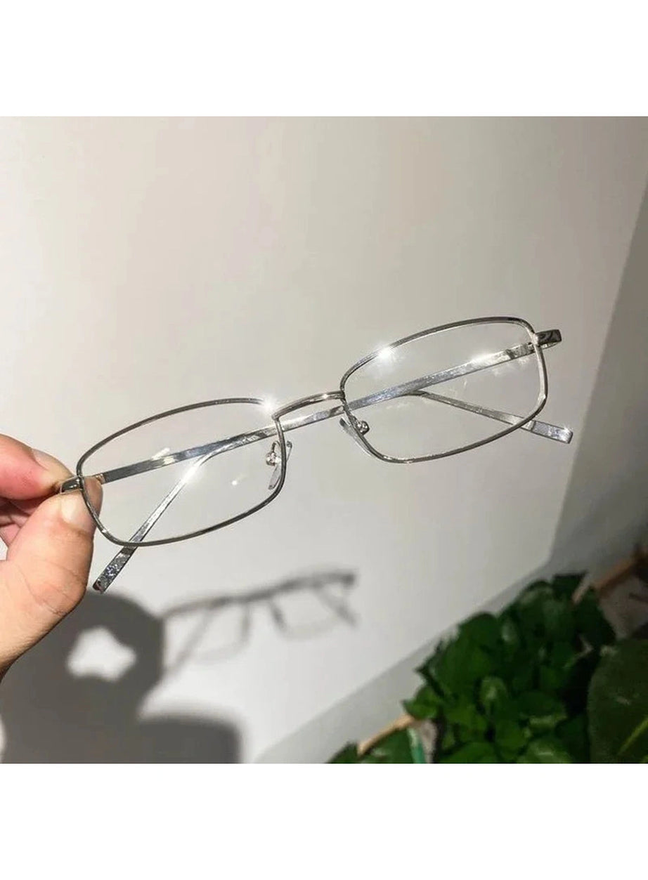 Y2k Harajuku Small Square Frame Glasses Women Retro Metal Eyeglasses Clear Reading Spectacle Blue Light Blocking Eyewear