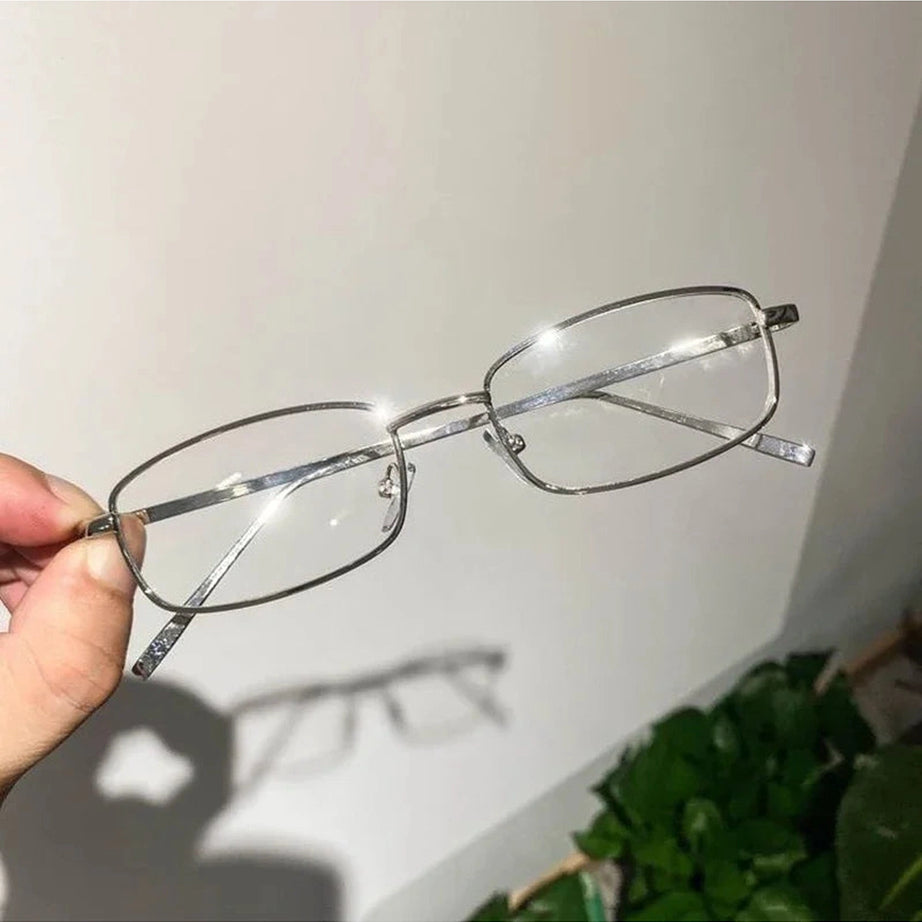 Y2k Harajuku Small Square Frame Glasses Women Retro Metal Eyeglasses Clear Reading Spectacle Blue Light Blocking Eyewear