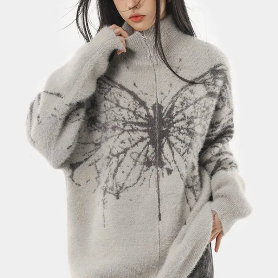 Y2k Oversized Butterfly Grunge Sweater