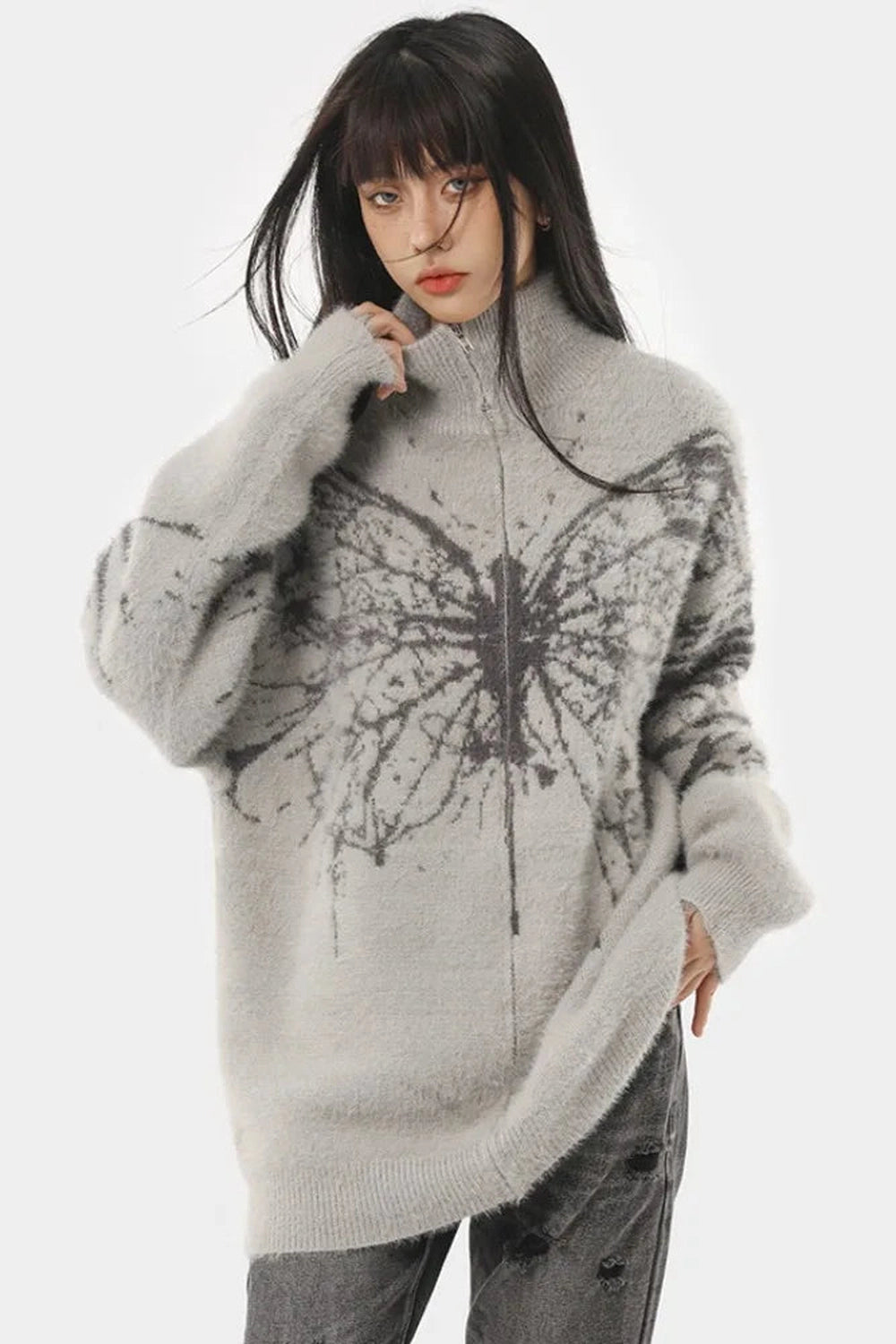 Y2k Oversized Butterfly Grunge Sweater