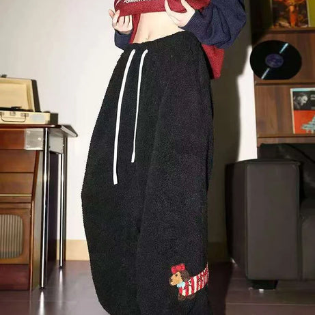 Plush Pup Drawstring Pants