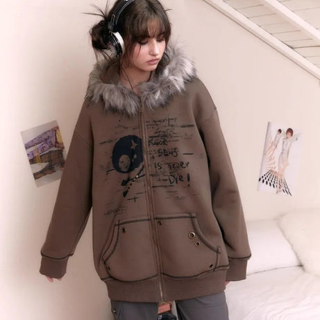 Feral Edge Fur-Trim Hoodie